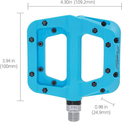 FOOKER MTB Pedals Mountain Bike Pedals 3 Bearing Non-Slip Lightweight Nylon Fiber Bicycle Platform Pedals for BMX MTB 9/16"