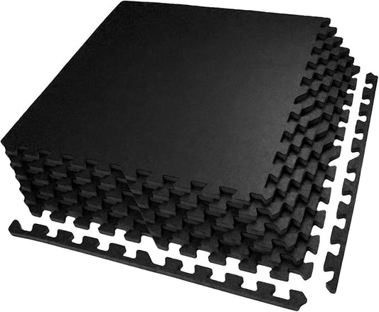 0.56in Thick 24 Sq Ft Exercise Equipment Mats 6 Tiles