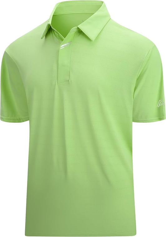 Esabel.C Jacquard Golf Shirts for Men Moisture Wicking Short Sleeve Performance Dry Fit Active Mens Polo Shirts