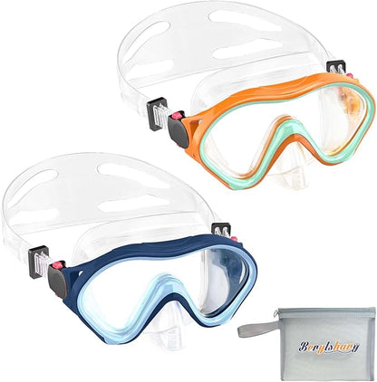 Kids Swim Goggles with Nose Cover -Diving Mask Leak-Proof Design for Boys Girls Ages 5-15 | Anti-Fog & UV Protection Swimming Glasses