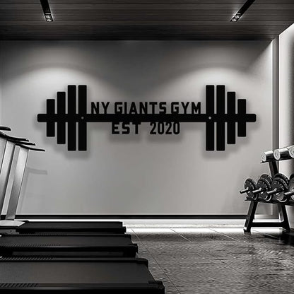 Gym Metal Sign Custom Name Workout Room Decor, Motivational Fitness Powerlifting Wall Art, Home Garage Center Personalized Gift for Women, Men, Dad, Papa, Grandpa, Mother, Sister, Girls, Steel