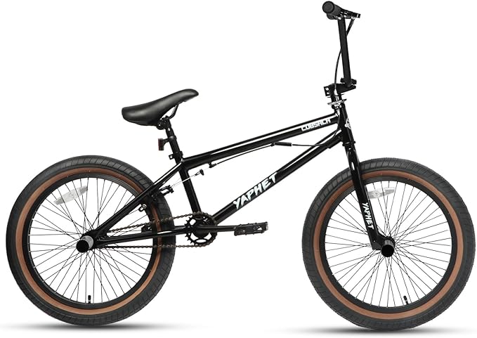 Freestyle BMX Bike, 20 Inch Yaphet Bicycle for Teen Beginner and Adult Riders, Bike with Hi-Ten Steel Frame, Multiple Colors