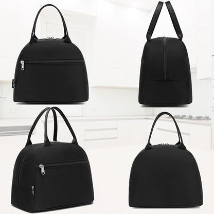 FlowFly Insulated Lunch Cooler Bag - Tote Bag Organizer for Women/Men, Black