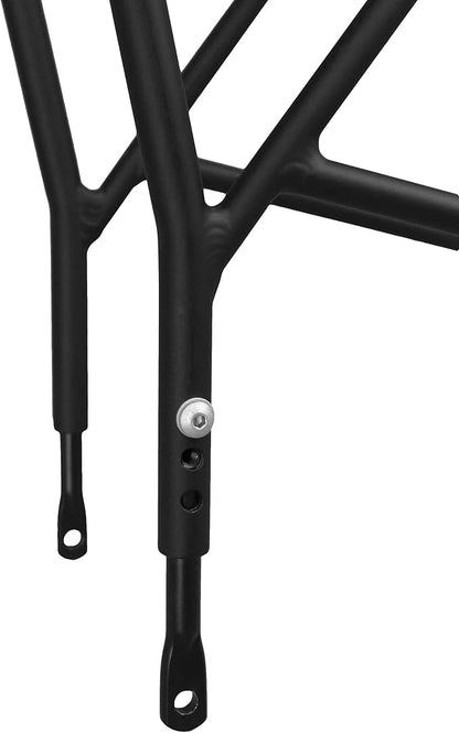 Ibera Bike Rack - Bicycle Touring Carrier Plus+ for Disc Brake/Non-Disc Brake Mount, Fat Tire Bikes, Frame-Mounted for Heavier Top & Side Loads, Height Adjustable for 26"-29" Frames