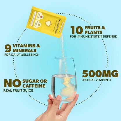 Feel Goods Immunity Icon, Zero Sugar, Vitamin C, A, B, D, E & Zinc, Organic Elderberry, Ashwagandha, Drink Mix Powder, Vegan, Non GMO, Caffeine & Gluten Free | Wild Berry, 15 Count