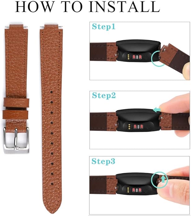 Leather Bands Compatible for Fitbit Inspire 3/2, Classic Wristbands Accessories Strap Replacement Band for Fitbit Inspire 3 Fitness Tracker Women Men