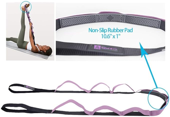 Premium Durable Stretch Straps with Loops, Stretching Strap for Physical Therapy, Multi-Loop Yoga Strap Fitness Exercise Strap for Yoga, Pilates, Dance, Flexibility&Exercise