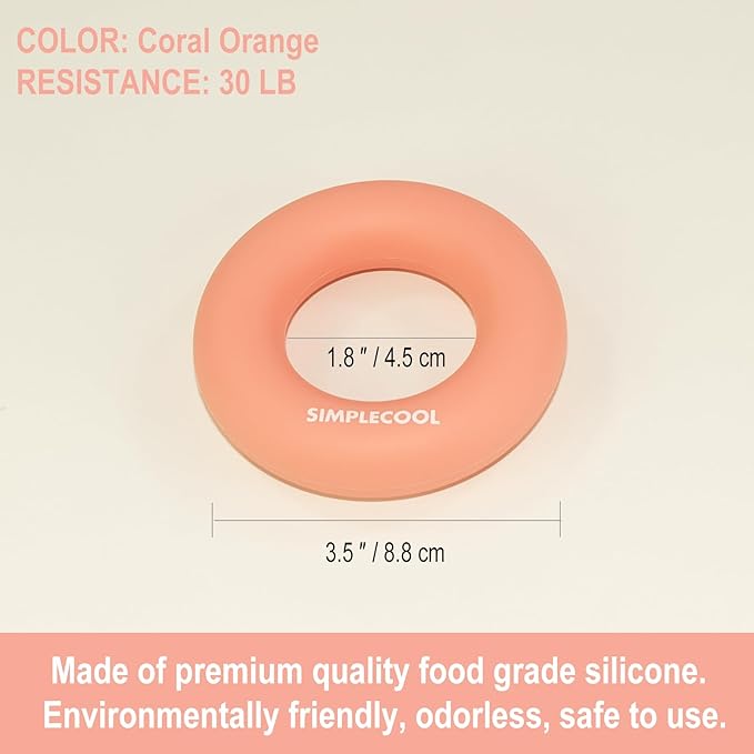 Grip Strength Trainer Hand Gripper Strengthener. Hand Finger Wrist Forearm Workout Exerciser for Strength Training Rock Climbing Athletes Rehabilitation Stress Relief. Silicone Rings 3.5 Inch.