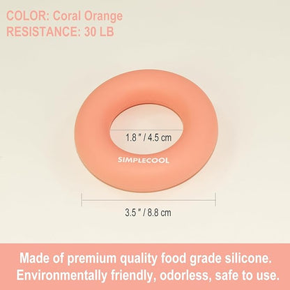 Grip Strength Trainer Hand Gripper Strengthener. Hand Finger Wrist Forearm Workout Exerciser for Strength Training Rock Climbing Athletes Rehabilitation Stress Relief. Silicone Rings 3.5 Inch.