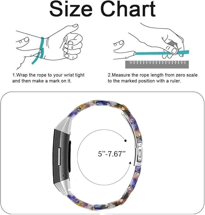 Resin Band Compatible with Fitbit Charge 4,Charge 3/3 SE,Women Men Resin Accessory Rose Gold Buckle Band Wristband Strap Blacelet