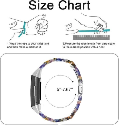 Resin Band Compatible with Fitbit Charge 4,Charge 3/3 SE,Women Men Resin Accessory Rose Gold Buckle Band Wristband Strap Blacelet