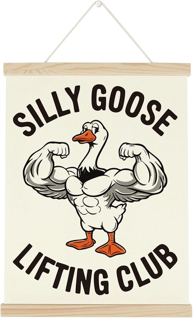 Gym Motivational Posters Funny College Dorm Posters Gifts for Guys Girls Friends SIilly Goose Lifting Club Gym Flag Wall Art Decor Sign for Home Gym Bedroom Office