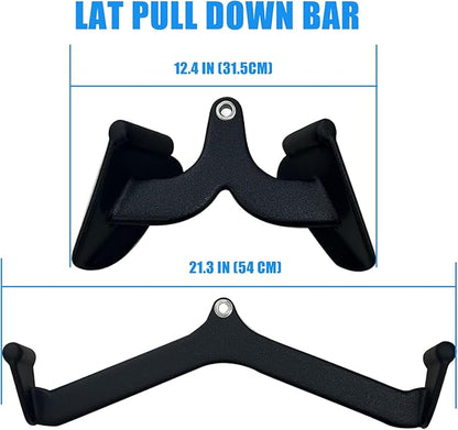 LAT Pulldown Attachments, LAT Bar Cable Machine Attachment,T-bar V-bar, LAT Pull Down Bars, Back Tricep Bar Strength Training Handle for Home Gym Fitness