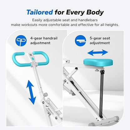 Squat Machine, MERACH R07 2 in 1 Squat Rowing Machine, Easy Setup & Foldable Exercise Equipment, Glute Trainer Machine, Glutes & Leg Home Workout Machine