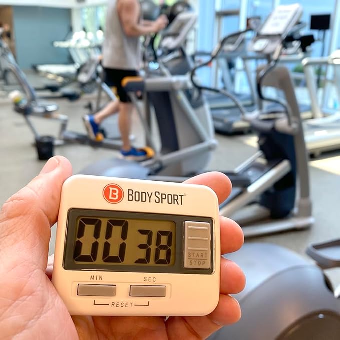 Body Sport Digital Timer Stopwatch for Fitness & Exercise Routines - Easy to Use, Battery Operated, Multifunctional Time Tracker for Home, Gym, Kitchen, Classroom, and Office Settings