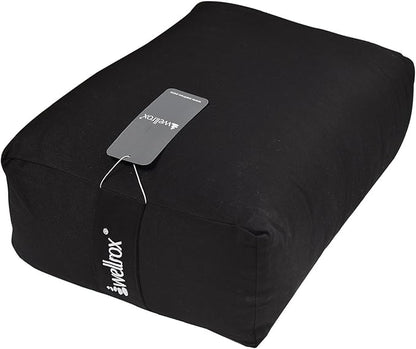 Rectangular Yoga Bolster Pillow, 18" x 12" x 6", Pink Cotton