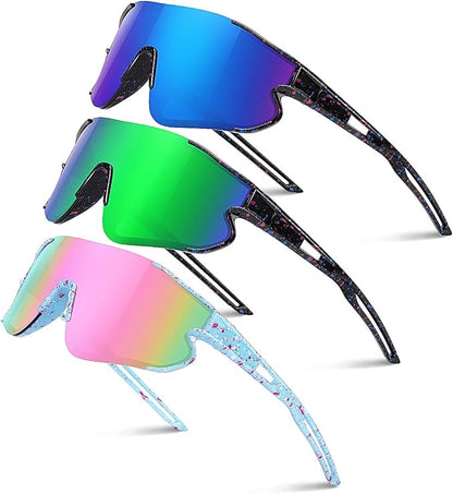 Kids Baseball Sunglasses for Boys Girls Youth Softball Cycling Sports Sunglasses UV400 Protection Age 5-12