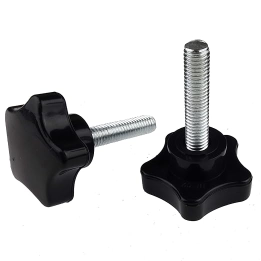 2 Pack Black 8mm(M8) Thread Replacement Star Hand Knob Tightening Screw (M8 x 35mm)