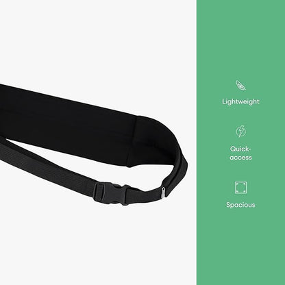 2XU Unisex Run Belt Black - Lightweight and Adjustable Fitness Waist Pack for Running, Jogging, and Outdoor Activities - Securely Holds Phone, Keys, and Essentials - One Size