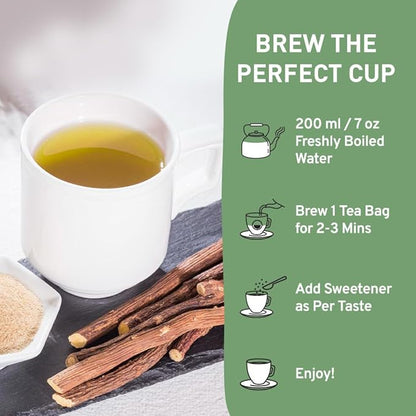 HANDPICK, Licorice Root Tea Bags (50 Count, 2g/tea bag) Licorice Tea | Non-GMO, Caffeine Free | Goodness of Cinnamon, Blackpepper, Clove, Cardamom & Ginger