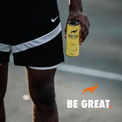G.O.A.T. Fuel Energy Drink, Co-Founded by Jerry Rice, Natural Caffeine, Electrolytes, BCAAs, Cordyceps Mushrooms & Antioxidants, Light Carbonation Pre Workout, 12 Pack, 12 FL Oz, Peach Pineapple
