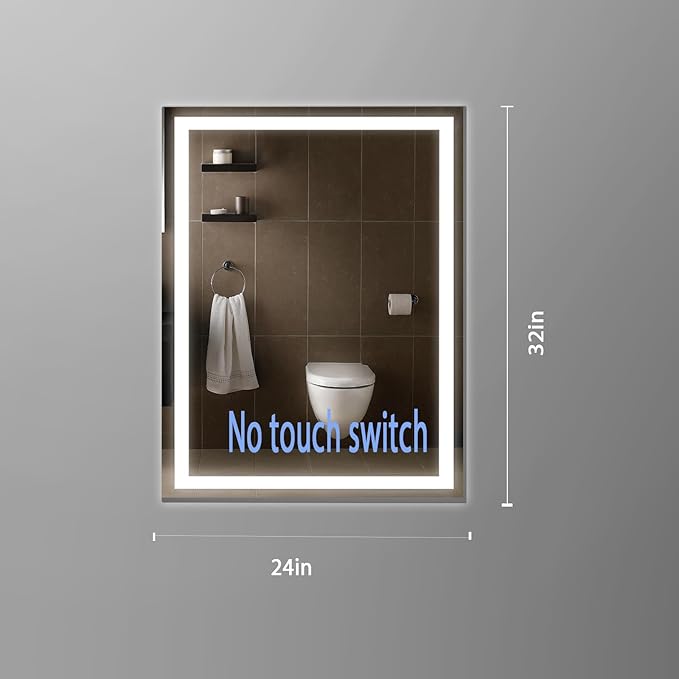 LED Bathroom Mirror with Lights for Wall Mirror 32x24In Vanity
