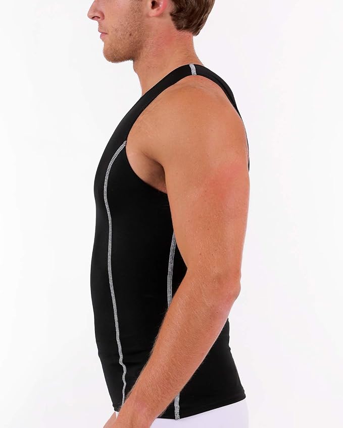 Insta Slim -Made in USA- Compression Tank-Top Shapewear for Men. Tummy Control Slimming Body-Shaper for Belly & Back Support