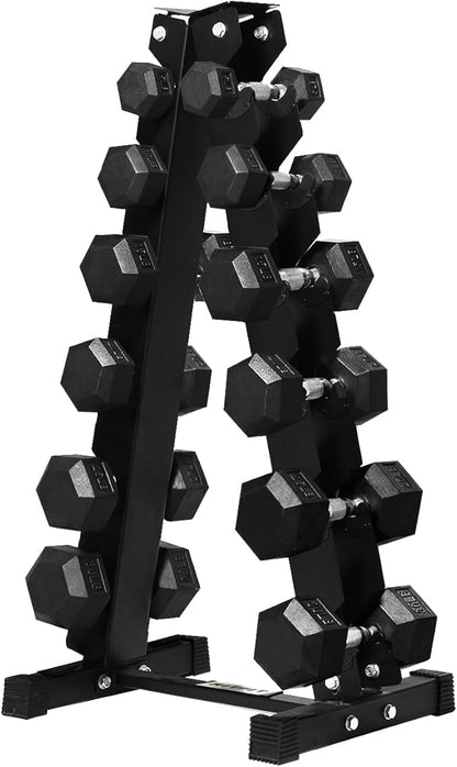RITFIT 300/350/450/650/180/200/210 LB Rubber Hex Dumbbells Set with Optional Dumbbell Rack, Multi Weight Set to Choose, Ideal for Home Gym and Fitness