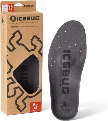 Icebug Comfort Insoles with Dynamic Arch Support, Charcoal High Arch, M 13