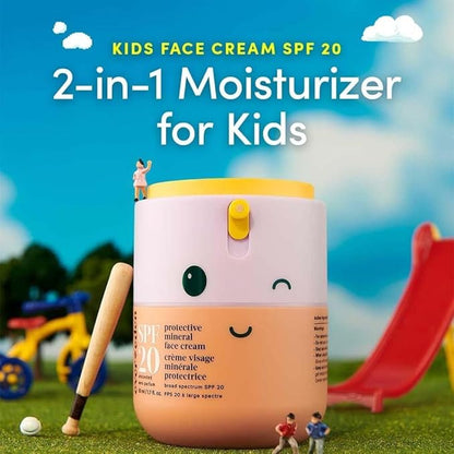 Evereden Kids Face Cream, 1.7 oz. | Fragrance-Free and Kids Face Lotion with SPF 20 | Clean and Non-Toxic Face Moisturizer | Multi-Vitamin Skin Care | FSA Eligible