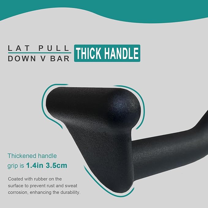 Lat Pulldown Bar - T Bar Row & Tricep Attachment for Home Gym Exercise