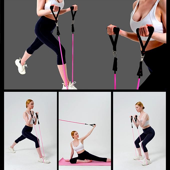 180lb Pilates Bar Kit with Resistance Band(6 x Bands),6 Level