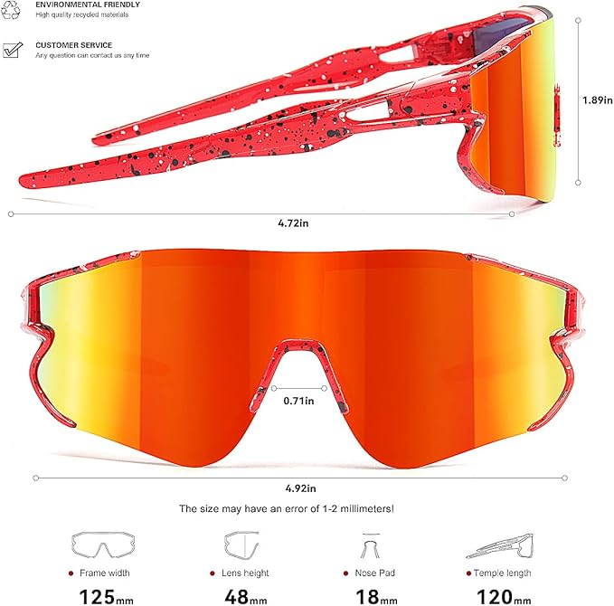 Kids Baseball Sunglasses for Boys Girls Youth Softball Cycling Sports Sunglasses UV400 Protection Age 5-12