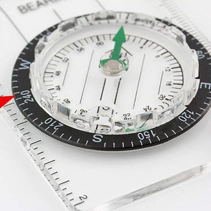 1Pc Black Hiking Backpacking Camping Compass Orienteering Compass