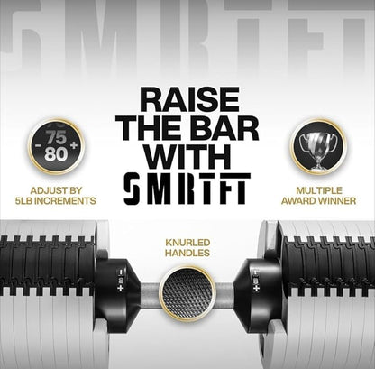 SMRTFT NUOBELL Adjustable Dumbbells | The Original All-in-One NUOBELL Adjustable Dumbbell Set | Feel Real Like Traditional Dumbbells | Highly Durable | Best 2 Year Warranty