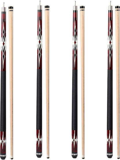 GSE Games & Sports Expert 58" 2-Piece Canadian Maple Hardwood Billiard Pool Cue Sticks for Men/Women, House or Commercial/Bar Use (Several Colors, Weight 18oz, 19oz, 20oz, 21oz Available)