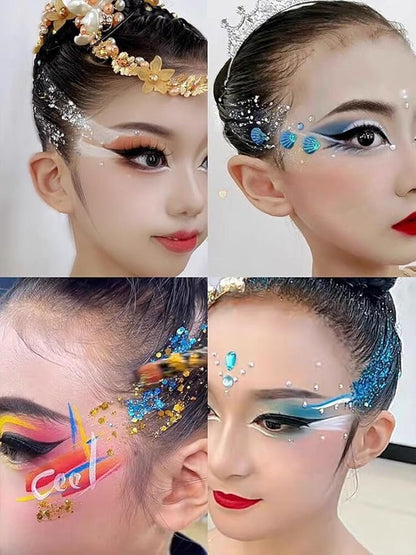 Go Ho Red Face Body Glitter,Singer Concerts Red Face Paint Glitter Makeup,Holographic Chunky Sequins Glitters for Eye Lip Hair Nails,Festival Rave Accessories,52g