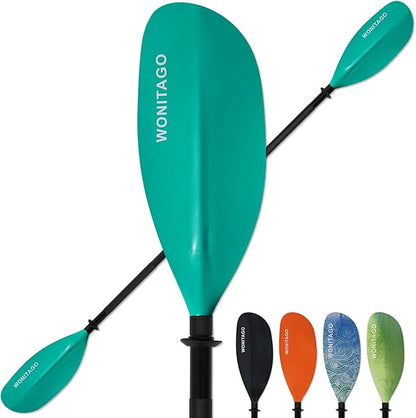 Kayak Paddles with Alloy Shaft and PP Blade, Floating Kayaking Oars, Adjustable 230-250 cm/90-98 Inches, 210-230 cm/82-90 Inches