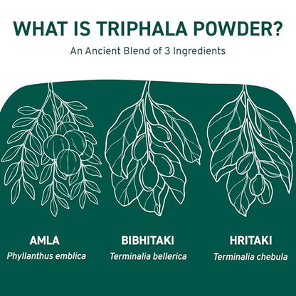 HANDPICK Triphala Powder (397g/14oz) Non GMO, Gluten Free, 100% Raw, Sourced from India, Herbal Formula of Amla, Haritaki, Bibhitaki, Packed in Resealable Zip Lock Pouch
