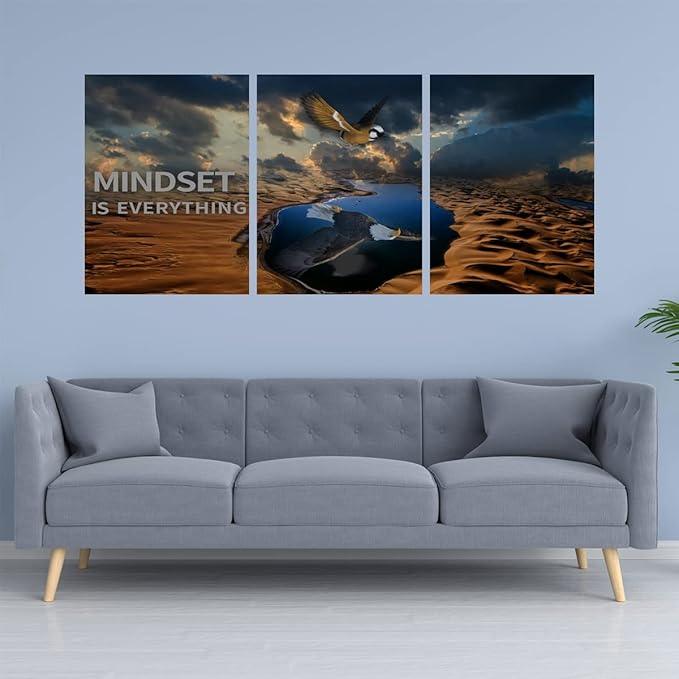 3 Panels Inspirational Canvas Poster Motivational Wall Art Inspirational Wall Art Entrepreneur Quotes Artwork Painting Picture for Framed Home Decoration Living Room office bedroom 36''W x 16''H