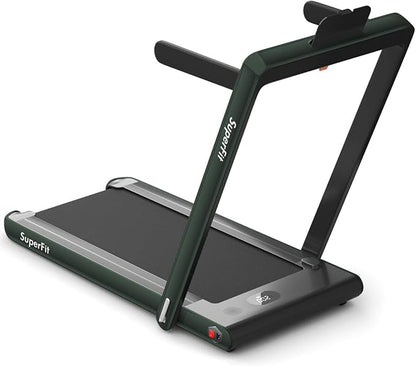 GYMAX Walking Pad, 2.25HP Dual Display Foldable Treadmill for Home with Remote/Smart App Control, Portable Compact Treadmill for Office Under Desk, Folding Running Machine for Small Spaces