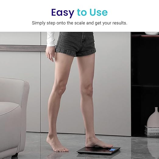 Etekcity Bathroom Scale for Body Weight, Highly Accurate Digital Electronic Weighing Machine for People, LCD Display, Large Size, 6mm Tempered Glass for Safe Home Use, Batteries Included, 400 lbs