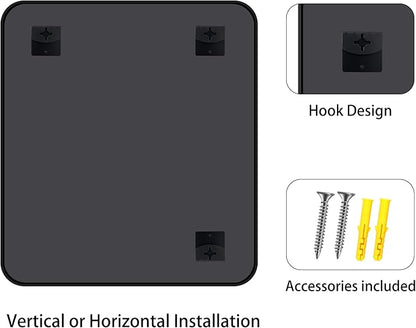 FORBATH Bathroom Mirror 36x40 Inch, Large Rectangular Wall Mirror with Black Aluminum Frame, Rounded Corners, Horizontal or Vertical Mount for Bathroom, Bedroom, Entryway