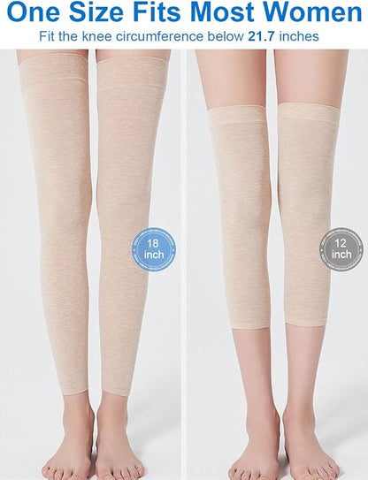 2 Pairs Knee Compression Sleeves for Women, Lightweight Thin Knee Sleeves for Knee Pain Relief, Knee Warmers Knee Brace Undersleeve, Knee Brace for Daily Use
