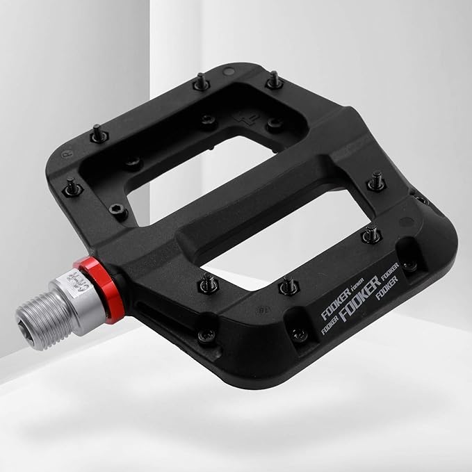 FOOKER MTB Pedals Mountain Bike Pedals 3 Bearing Non-Slip Lightweight Nylon Fiber Bicycle Platform Pedals for BMX MTB 9/16"
