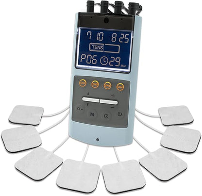 iStim TENS EMS Muscle Stimulator, EV-906 for Pain Relief and Muscle Strengthening, Japanese Gelled Electrodes Included