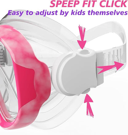 GoseWave Snorkeling Gear for Kids, Kids Snorkel Set for Ages 5-15, Anti-Fog Diving Mask and Dry Top Snorkel Set, Unisex Swimming Goggles with Nose Cover
