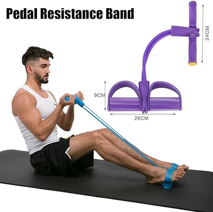 21 Fitness Resistance Bands - 4 Tube Pedal Ankle Puller, Yoga Handle Bands Exerciser Multifunction Trainer Tension Rope for Body, Abdomen, Waist, Arm, Tummy Exercise Stretching Training ( Color : Gray