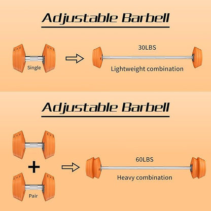 SKOK 25/55 lbs Pair Adjustable Dumbbells Set, Adjustable Weights Dumbbells Set for Men and Women with Anti-Slip Fast Adjust Weight by Turning Handle,Black Dumbbell with Tray