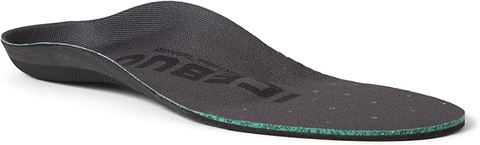 Icebug Comfort Insoles with Dynamic Arch Support, Charcoal Medium Arch, M 9/W 10.5-11